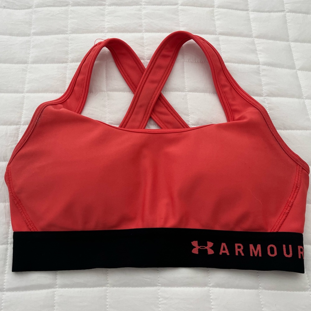 UNDER ARMOUR Coral Cross Back Sports Bra Size Small